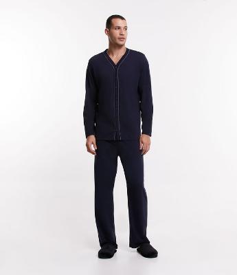 Pijama Longo com Contraste na Vista