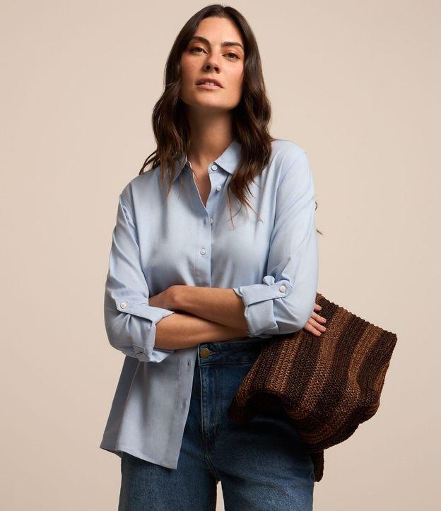 Camisa Básica em Viscolinho com Detalhe na Manga - 4