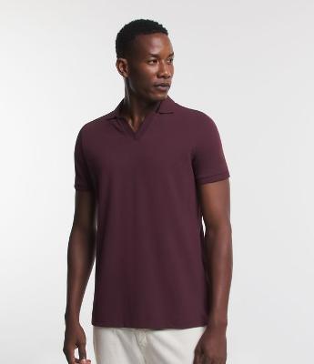 Camisa Polo Regular em Algodão com Textura
