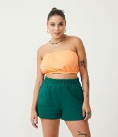 Blusa Cropped em Moletom com Decote Tomara Que Caia - 1