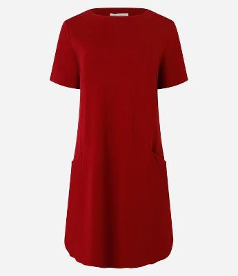 Vestido T-shirt Curto em Viscose com Bolsos Laterais