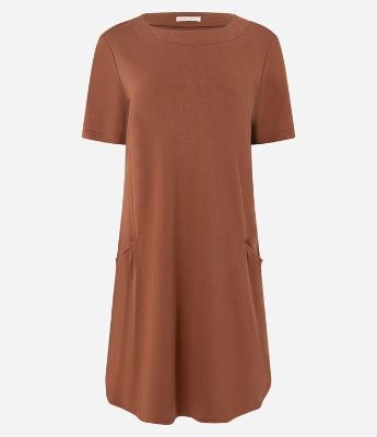 Vestido T-shirt Curto em Viscose com Bolsos Laterais