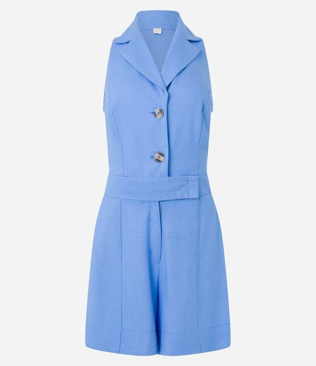 Macaquinho em Linho com Gola Lapela e Abotoamento Frontal - 2