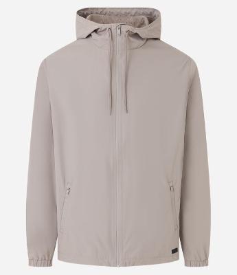 Jaqueta Quebra Vento com Capuz e Bolso de Zíper Fusionado