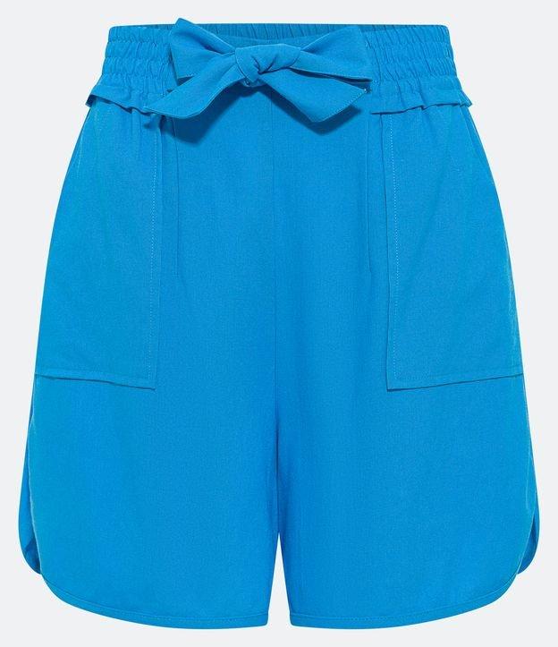 Short Runner Cintura Média em Viscolinho com Laço no Cós - 2