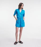 Short Runner Cintura Média em Viscolinho com Laço no Cós - 1