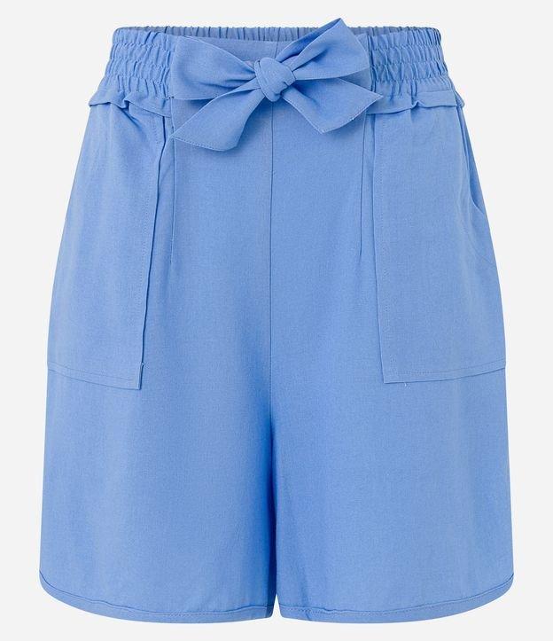 Short Runner Cintura Média em Viscolinho com Laço no Cós - 2