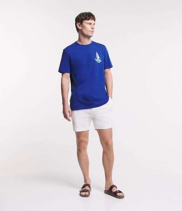 Bermuda Slim em Algodão com Textura e Bolsos - 1