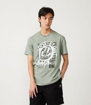 Camiseta em Algodão com Estampa de Sorriso