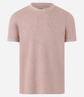 Camiseta Slim em Algodão com Textura e Dobra na Manga - 1