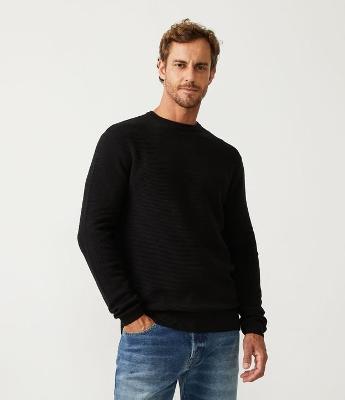 Suéter Comfort em Tricô com Texturizado