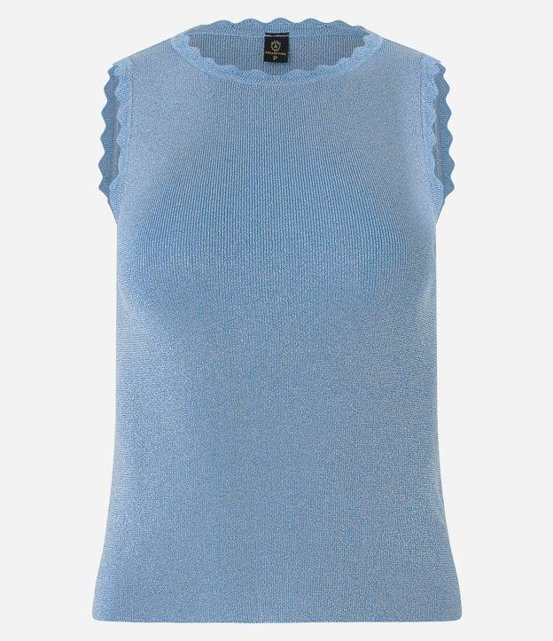Blusa Sem Manga em Viscose com Brilho e Textura Nuvem - 2