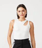 Blusa Regata em Ribana com Detalhe Vazado no Ombro - 1