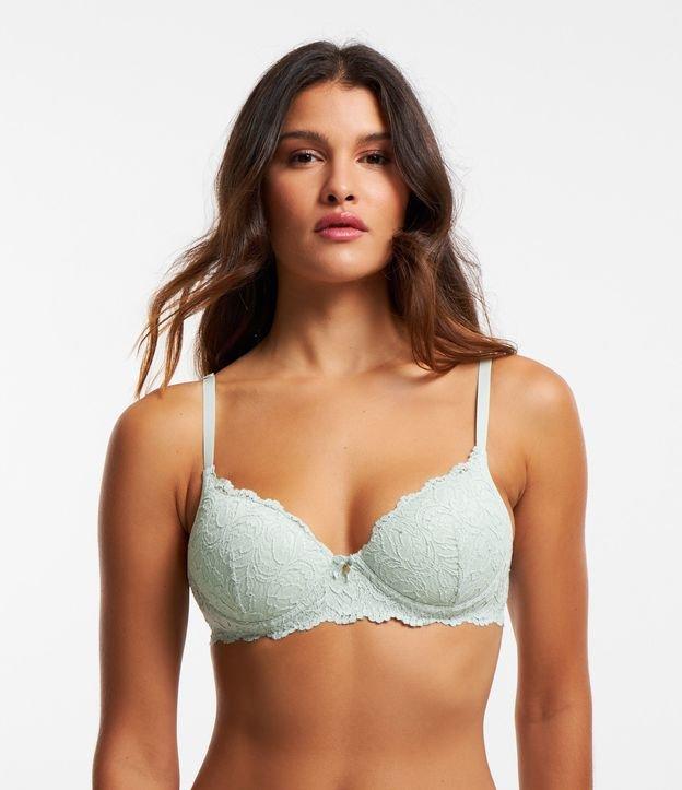 Sutiã Base em Renda Rústica com Bojo Oco - 1