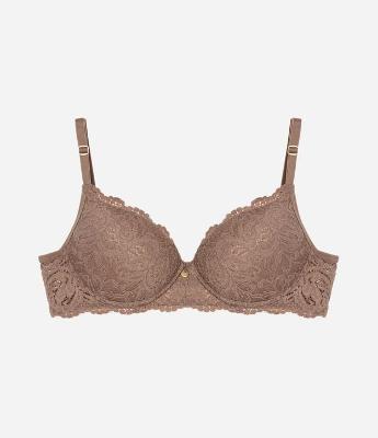 Sutiã Base em Renda Rústica com Bojo Oco