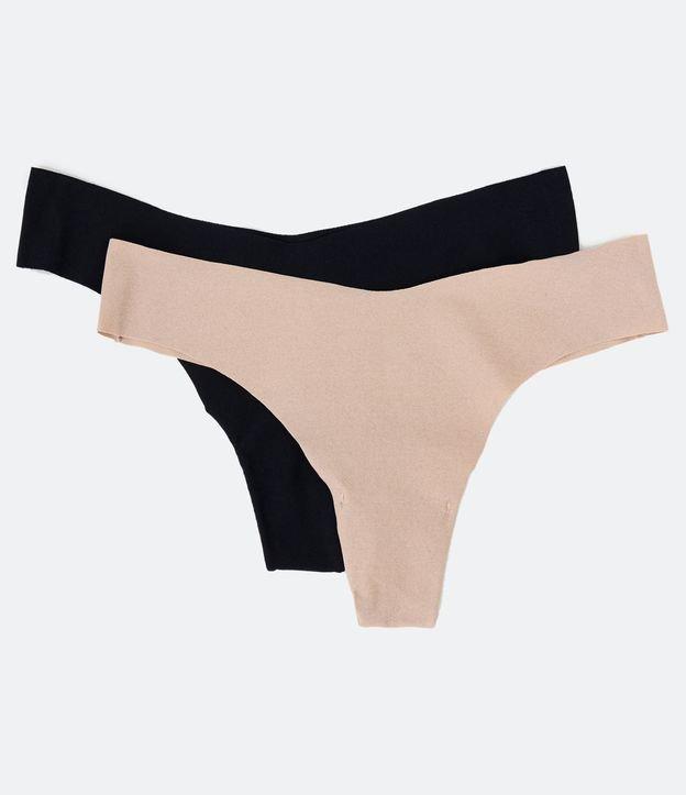 Kit 02 Calcinhas Biquíni Fio Dental em Microfibra com Corte a Laser TriFil - 1