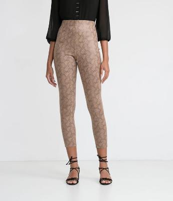 Calça Legging Animal Print com Ziper Lateral