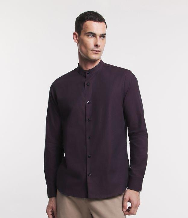 Camisa Regular Básica em Oxford com Gola Padre - 1
