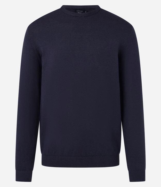 Suéter Básico em Efeito Tricô com Acabamento Canelado - 1