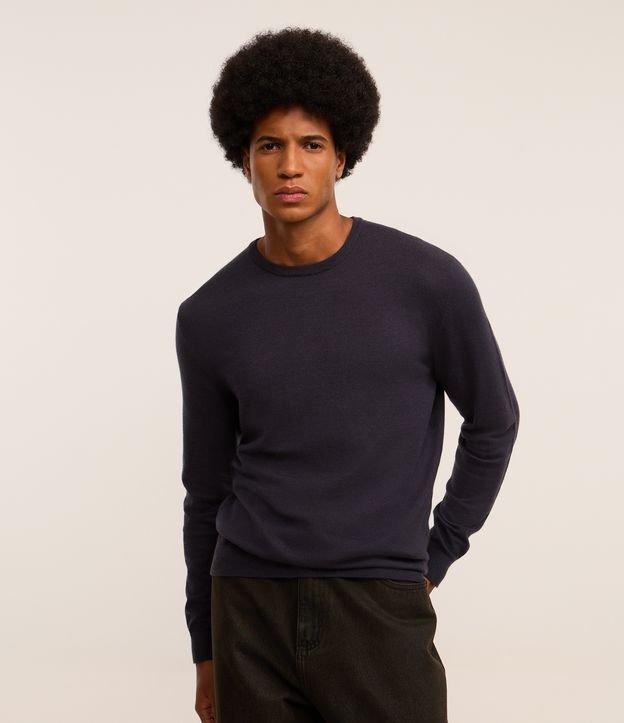 Suéter Básico em Efeito Tricô com Acabamento Canelado - 2