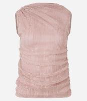 Blusa sem Manga em Tule com Decote Degagê e Efeito Metalizado - 2