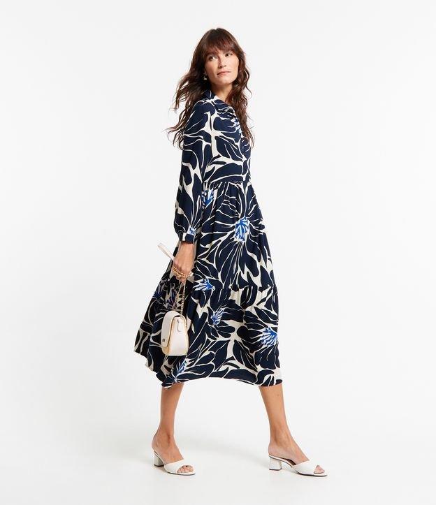 Vestido Chemise Midi em Viscose com Estampa Floral - 1