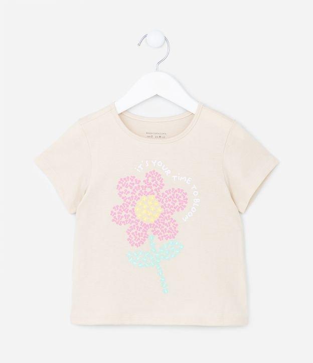 Camiseta Infantil com Estampa Flor - Tam 1 a 5 Anos - 1