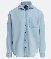 Camisa Comfort Jeans com Manga Longa e Bolso - 1