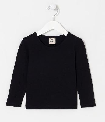 Blusa Infantil Básica em Cotton - Tam 1 a 5 anos