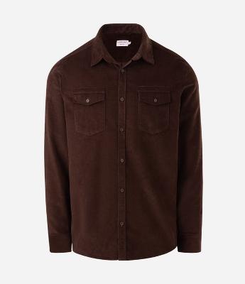 Camisa Comfort em Veludo com Bolsos Frontais