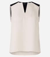 Blusa Sem Manga com Decote V e Contraste no Ombro - 2