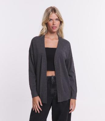 Cardigan Básico em Tricô Leve