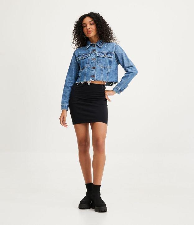 Saia Curta em Cotton com Elástico no Cós - 1