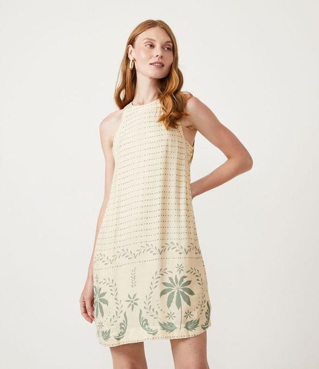 Vestido Curto  em Viscose com Estampa Floral - 1