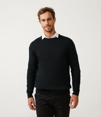 Suéter Comfort Básico em Algodão com Punho Ajustado