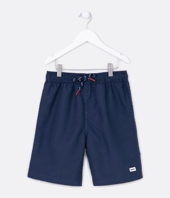 Bermuda de Banho Infantil com Etiqueta Emborrachada - Tam 5 a 14 anos