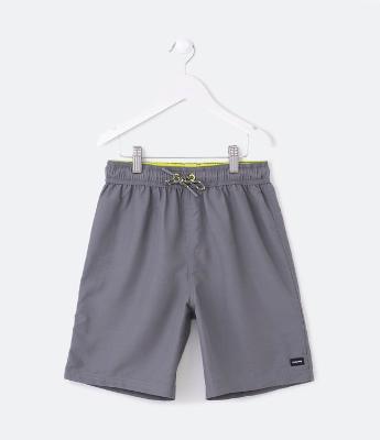 Bermuda de Banho Infantil com Etiqueta Emborrachada - Tam 5 a 14 anos