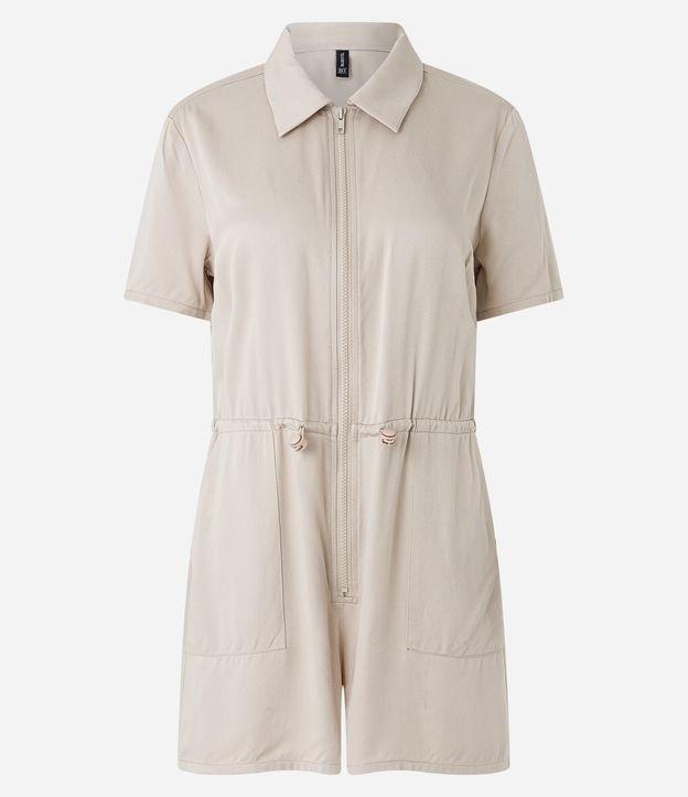 Macaquinho Viscose com Zíper Tratorado e Puxadores na Cintura - 2