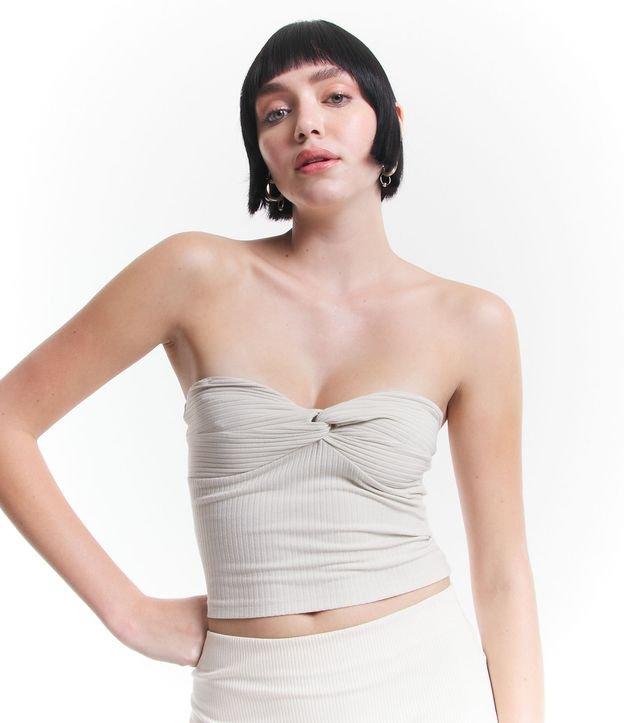 Blusa Cropped em Ribana Tomara que Caia com Busto Torcidinho - 1