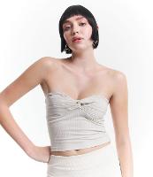 Blusa Cropped em Ribana Tomara que Caia com Busto Torcidinho - 1