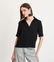 Blusa Manga Curta Airflow com Colarinho Texturizado - 1