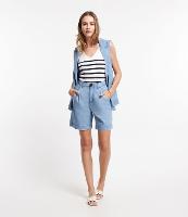 Bermuda Alongada Jeans com Elástico no Cós e Abotoamento Frontal - 2