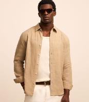 Camisa Regular em Linho com Textura Grid e Manga Longa - 2