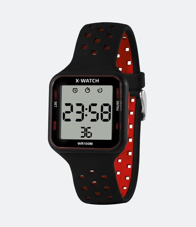 Relógio X Watch Digital com Pulseira em Silicone e Caixa em Metal XGPPD180W BXPV - 1