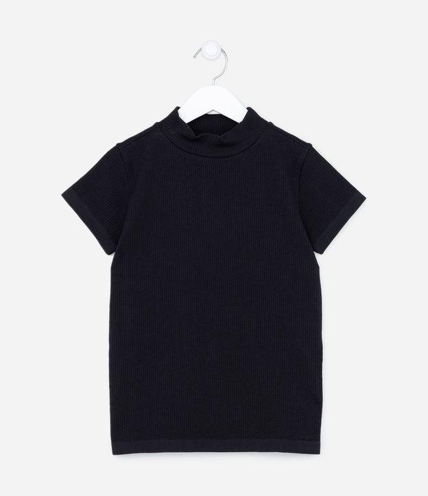 Blusa Canelada Infantil com Gola Alta - Tam 5 a 14 anos - 1