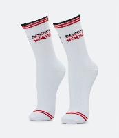 Meia Cano Alto em Algodão com Lettering New York e Listras Contrastantes - 1