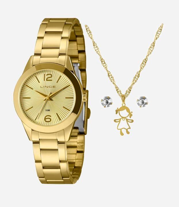 Kit Relógio Feminino Lince Analógico com Caixa de Metal e Pulseira de Aço - 1