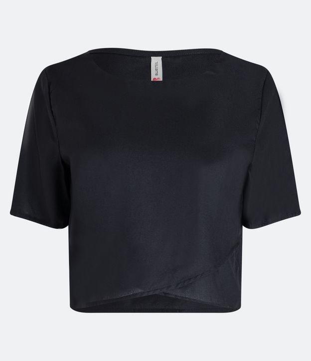 Blusinha Cropped em Viscose com Barra Transpassada - 2