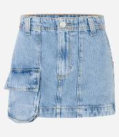 Saia Curta Jeans com Bolsos Carpinteiro e Cargo na Frente - 2