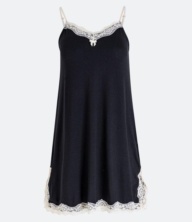 Camisola de Alcinha em Viscolycra com Renda no Decote e Barra - 2